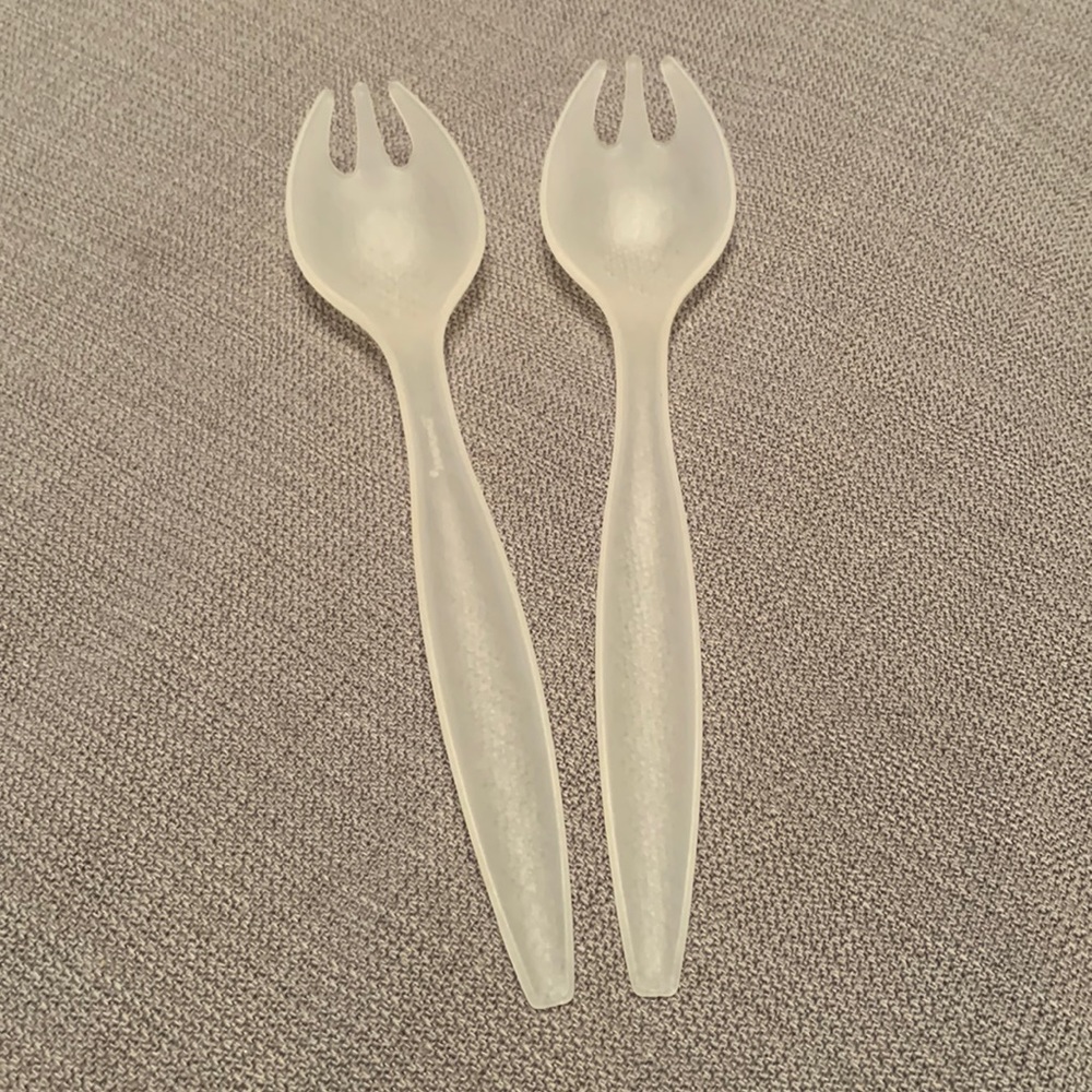 Tupperware Salad Serving Utensils 12” Spoons LIKE NEW